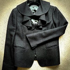 Lafayette 148, Like New, Black Caviar Wool Blend Jacket, Size 12
